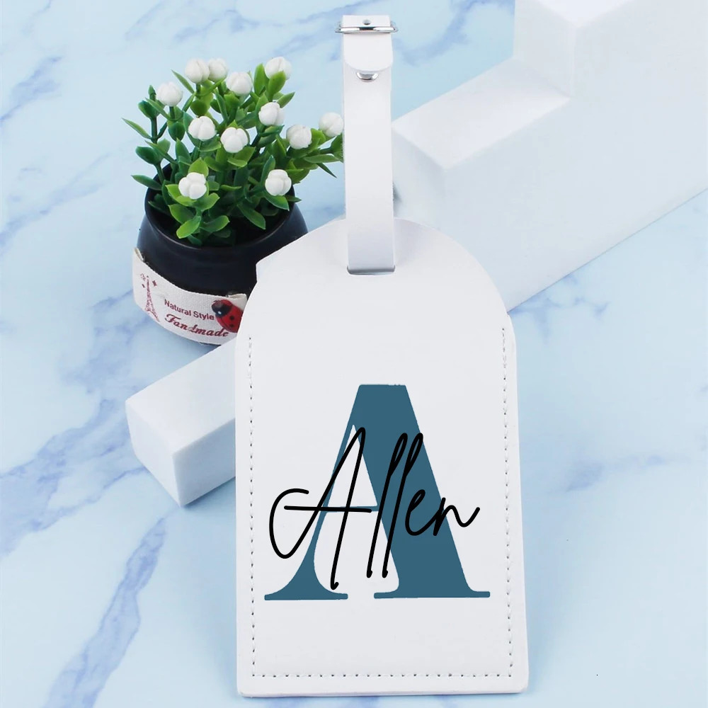 Personalised Initial with Name Leather Luggage Tag Suitcase Identifier Label Baggage Boarding Travel Accessorie Gift for His 250615