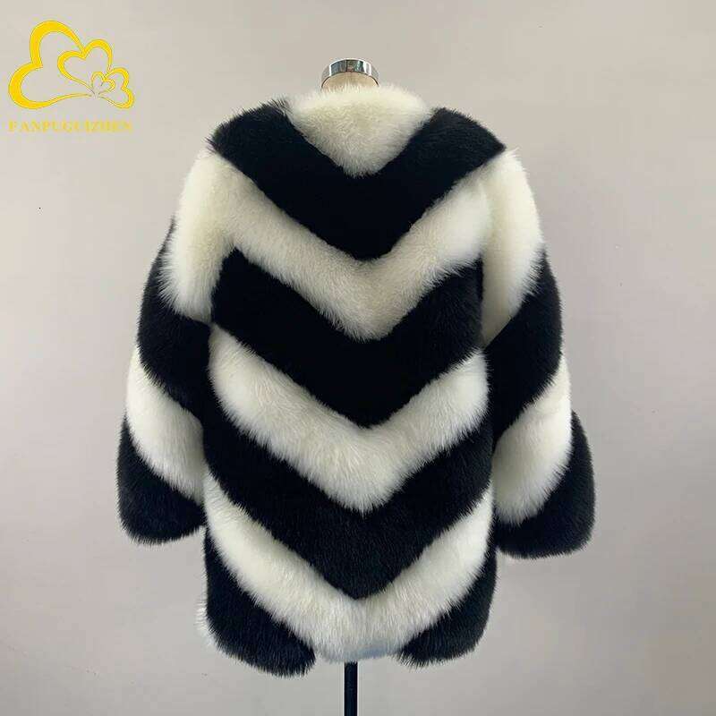 Fashion Faux Fox Coat Winter Clothes Socialite Style High end Warm Casual Fur Jackets Women Tops