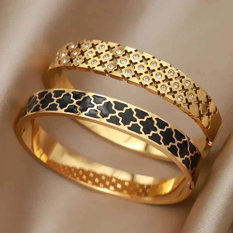 Stainless Steel Metal Oil Simple Style Bangles for Women Fashion Brand Jewelry Elegant Bangles Accessories Z250616