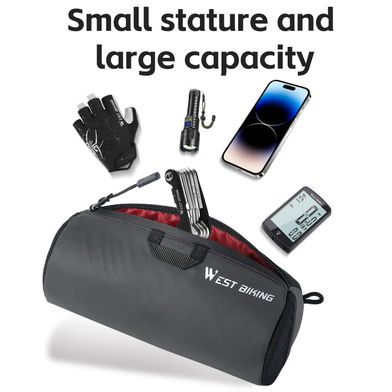 WEST BIKING Bike Handlebar Bag Portable Reflective Shoulder Bag For Cycling MTB Road Bike Scooter Front Tool Bags Elastic Band 250610