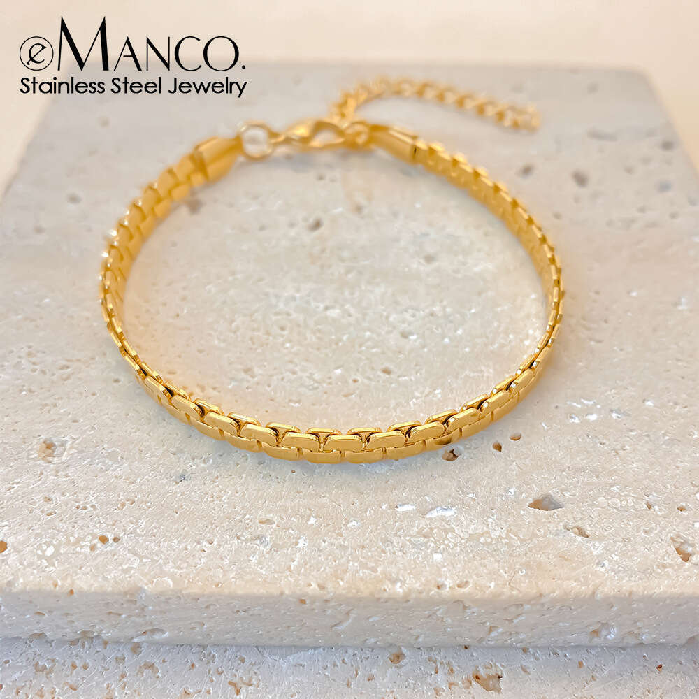 eManco Stainless Steel Bracelet for Men, Non-Fading, High-End Feel, Unique Fashion Niche Design Chain