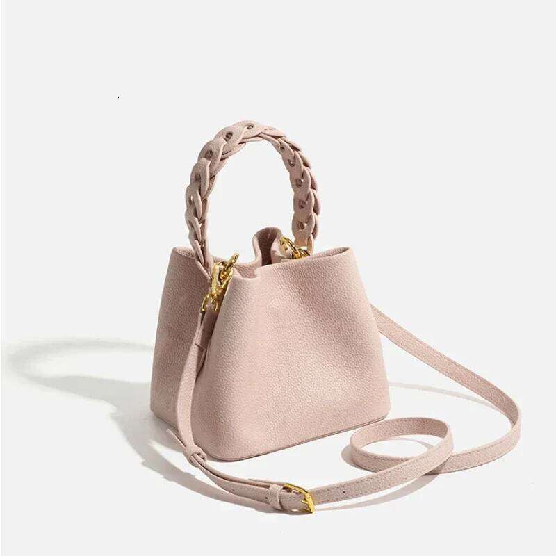 Jonlily Women Genuine Leather Shoulder Female Handbag Totes Small Bucket Casual Crossbody Bag Daybag Purse -KG1640