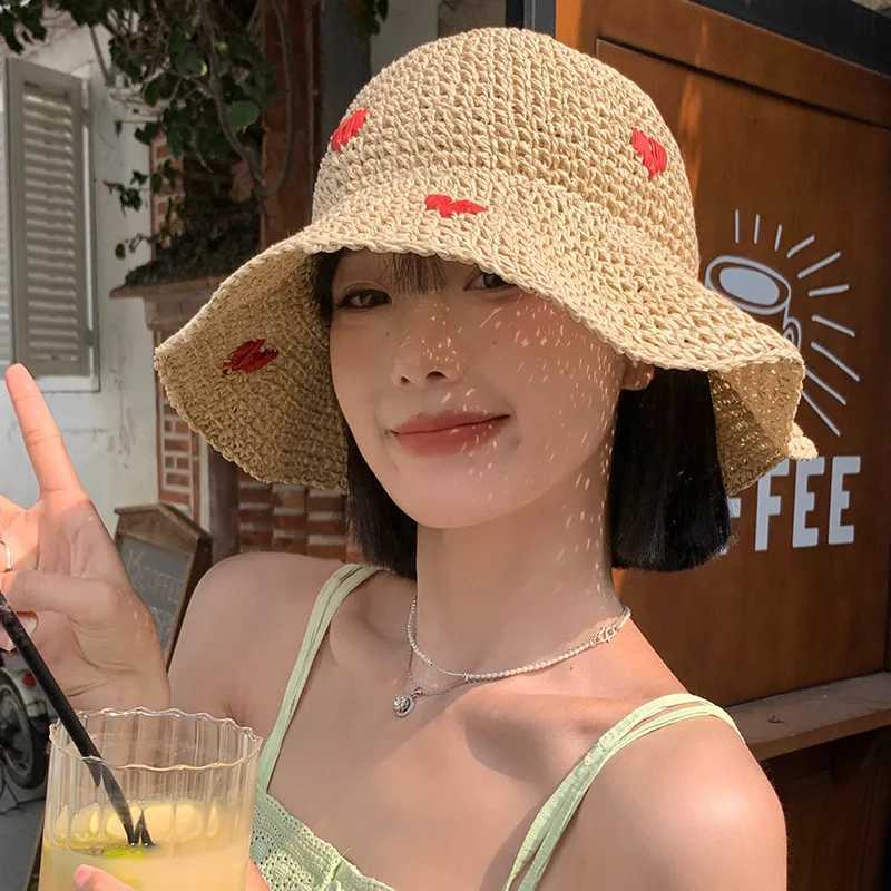 New Arrival New Summer Straw Hat Women Breathable Sun Shading Straw Hat Seaside Vacation Foldable Sun Protection Fisherman Hat U250616