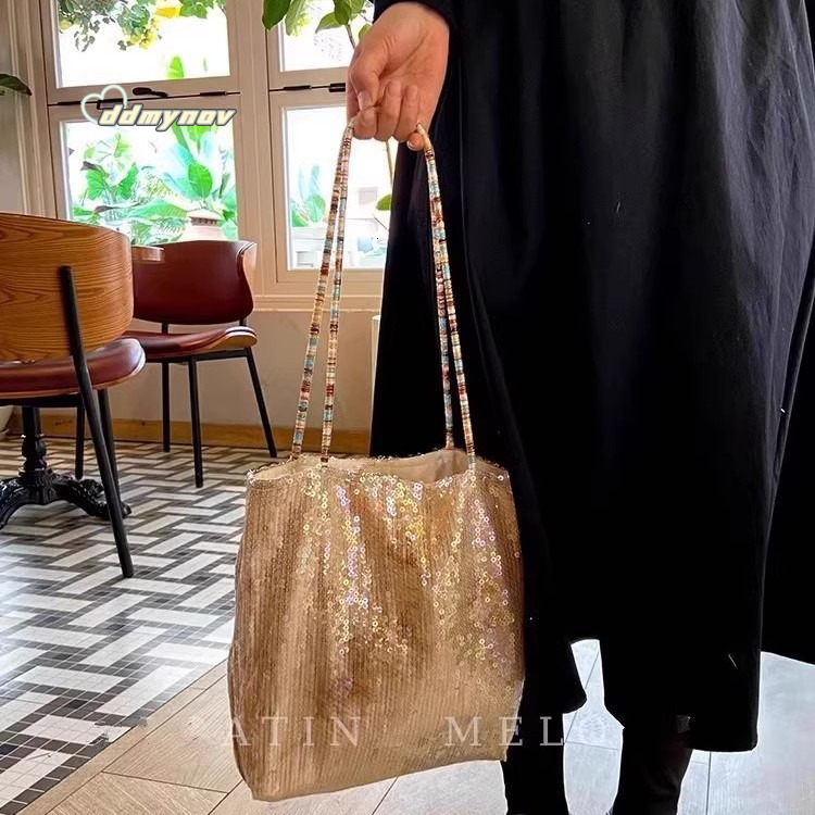Niche Design Gradient Mermaid Sequin Women's Handbag Tote Shoulder Trendy Socialite Elegant High-Quality Party Bag ddmynov