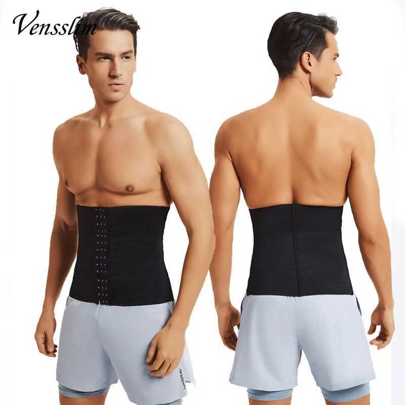Vensslim Plus Size Waist Trainer Corset Men Fitness Fat Burner Hot Slimming Sauna Sweat Belt Compression Body Shaper Hooks Strap W250616