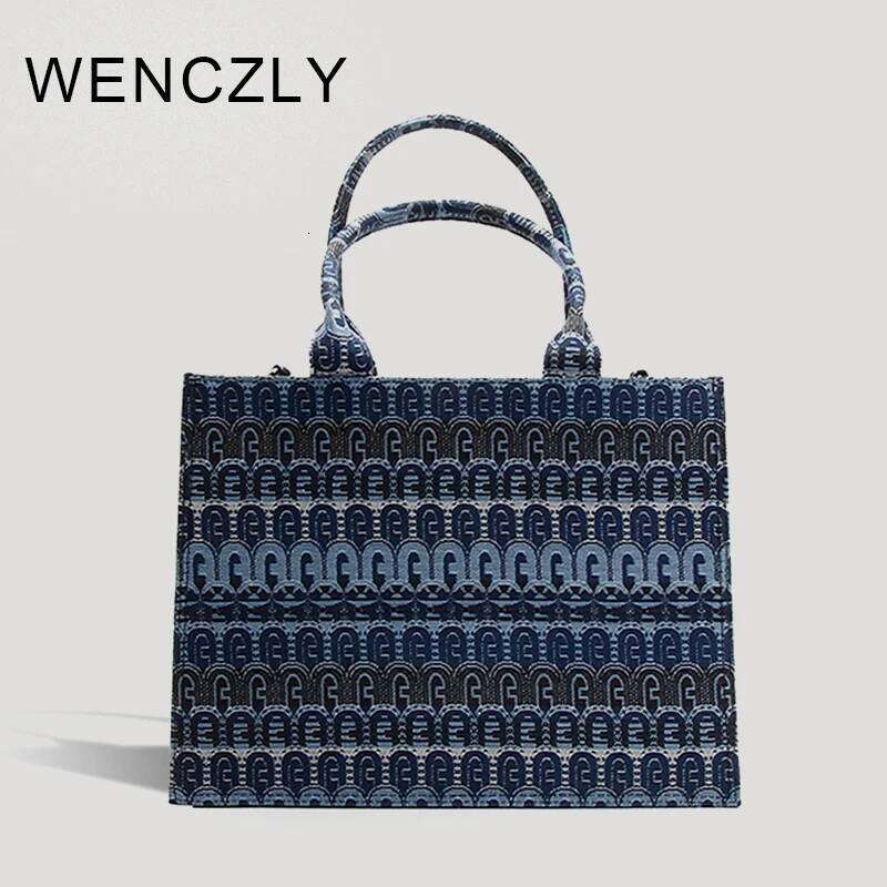 Women's Bags Designer WENCZLY Tote Bag For Women Designer Handbags And Purse Canvas Letter Embroidery Decoration 2023 New In Crossbody Bags