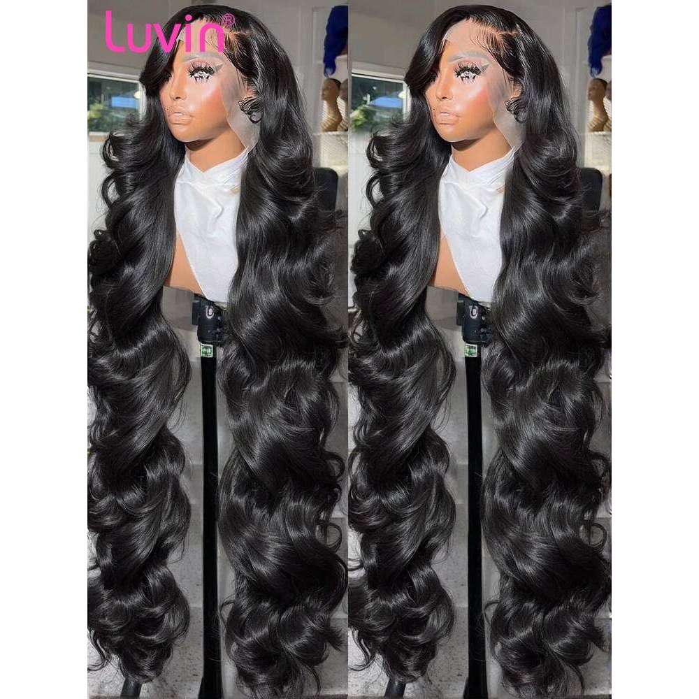 Luvin 250% 6x6 Closure Body Wave Glueless Human Hair 13x6 HD Frontal Wig Brazilian Transparent 13x4 Lace Front Wigs