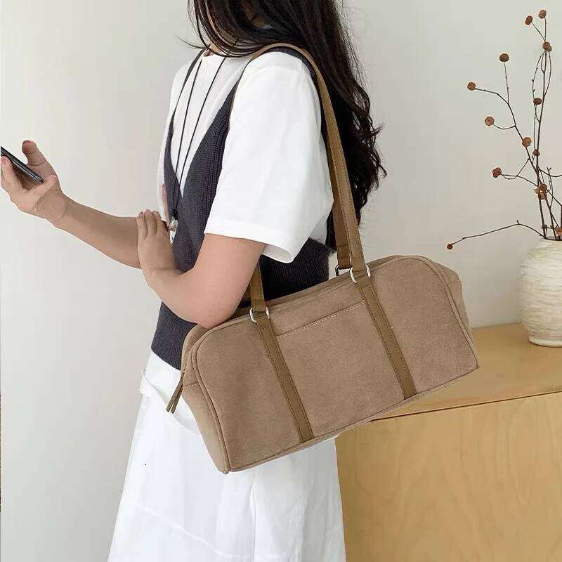 Women's Bags Designer Korean Faux Suede Pillow Bags For Women Designer Handbags And Purses New In Vintage Long Strip Box Underarm Shoulder