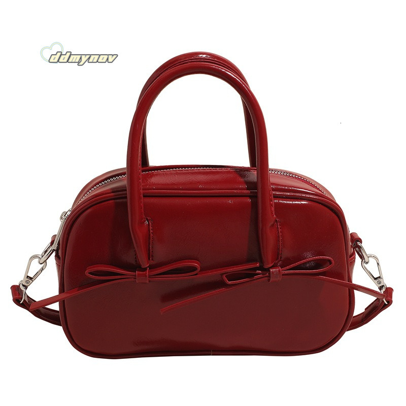 High-End Bowknot Handheld Bowling Ball for Women 2025 Spring New Fashion Commuter Versatile Crossbody Bag Trend ddmynov ddmynov ddmynov ddmynov