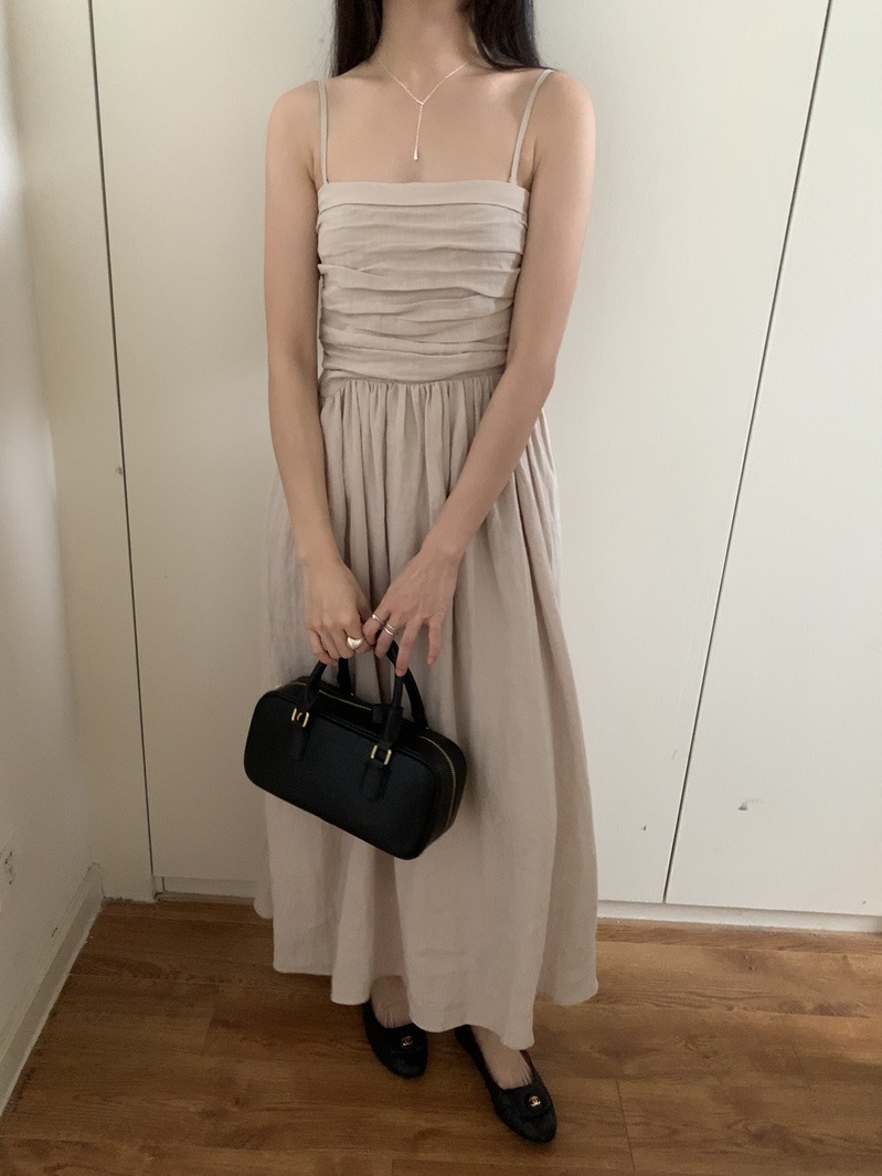 SL160 College Style Loose Lace-up Dress Embroidered Slightly Transparent Long Dress Spring and Summer