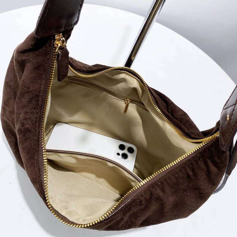 Women's Bags Designer Korean Vintage Hobos Bags For Women Designer Handbag Purses New In Faux Suede Small Soft Underarm Shoulder Crossbody