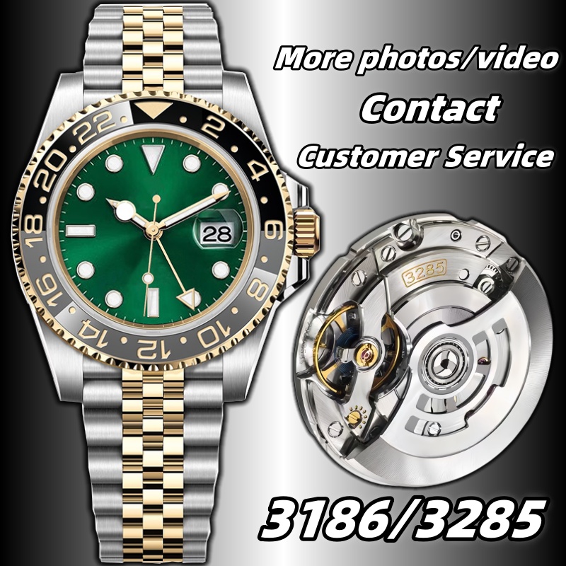 Clean Factory GMT V3 Mens Designer Watches Super Clone 3186/3285 Movement Automatic Mechanical Watch 72 hour power reserve Waterproof FastShipping clone