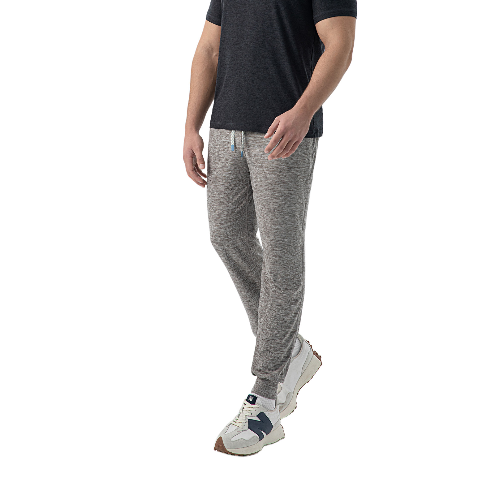 Men's Long Pants in Heather Grey Linen Blend - Casual Elegance with Breathable Texture