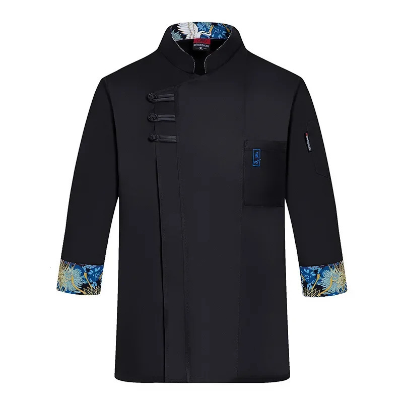 Chef Uniform Jacket Men Women 34 Sleeve Kitchen Cook Coat Waiter Shirt 250612