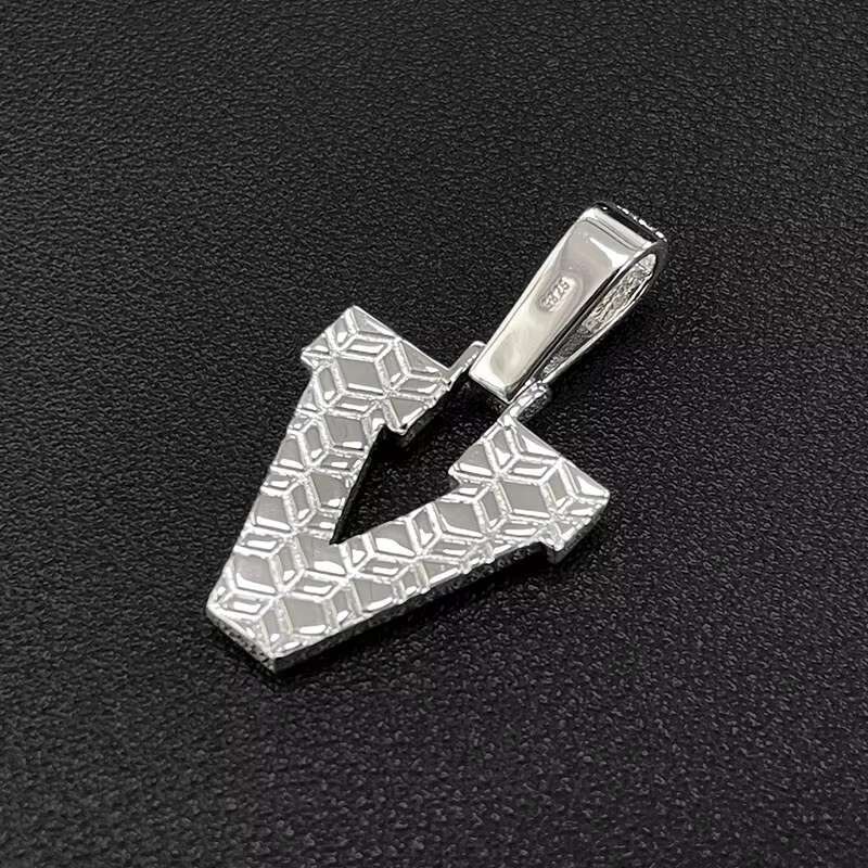 Personalized Hip Hop Silver Letter Pendant Moissanite Chain Pendant Jewelry for Men