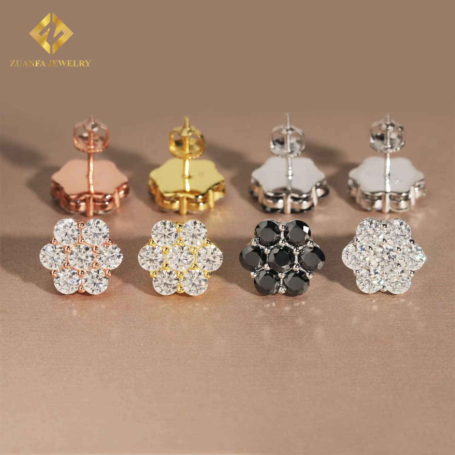 Wholesale Price Popular Best Selling Hip Hop Earring 925 Silver Iced Out Jewelry VVS Moissanite Black Diamond Men Stud Earrings