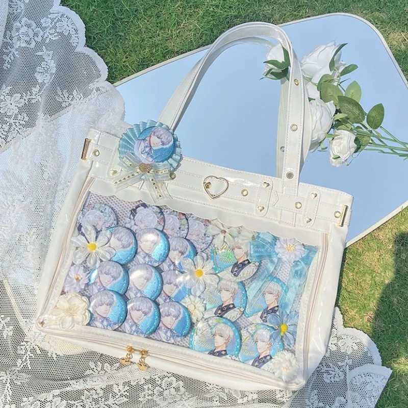 New Original Spicy Girl Cool Ita Bag Large Capacity Transparent Pain Layer Crossbody Bag Love Chain Ulzzang Shoulder Bag HandbagXJ2520616