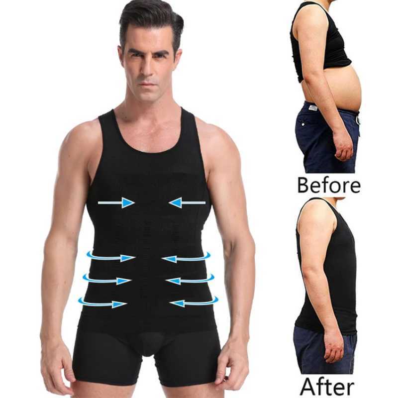 Mens Slimming Body Shaper Vest Shirt Abs Abdomen Slim Gym Workout Tummy Control Compression Tank Top Sleeveless Shapewear W250616