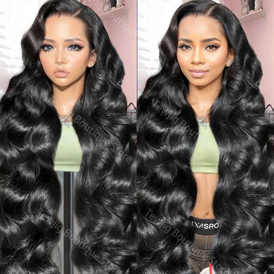 40 Inch Body Wave 13x4 Front wigs Human Hair Brazilian 200 Density Transparent 13x6 HD Lace Frontal Wig For Black Women