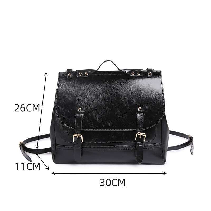 Free shipping designer bag Luxury Spring Oil Wax Leather Cambridge British College Style High end PU Messenger Commuter Large Capacity Backpack Handba