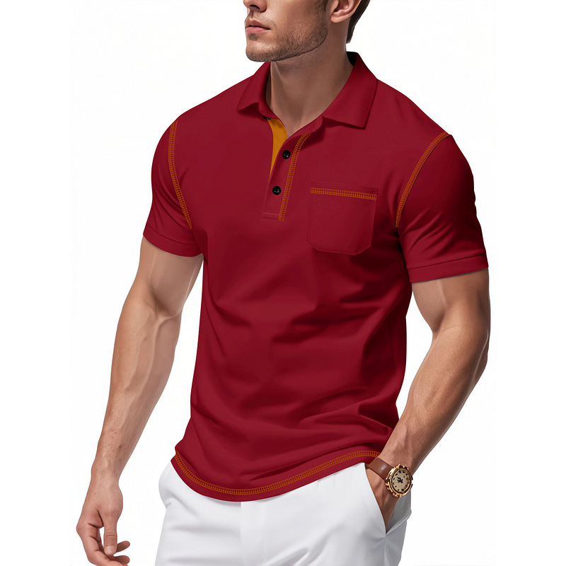 designer T-shirt polo top mens loose casual light luxury simple lapel breathable sporty short sleeve European code: S-3XL