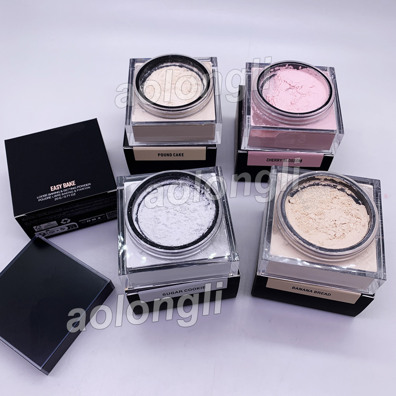 Easy Bake Loose Baking Setting Powder Contour Concealer Foundation 5 Colors Pound Cake Sugar Cookie Banana Bread Peach pie Makeup Full Coverage 20g
