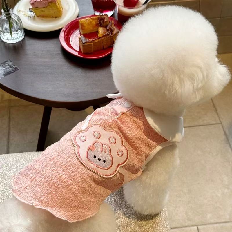 T480Summer thin Teddy Bichon Pomeranian Yorkshire Poodle small dog cat pet traction dog clothes