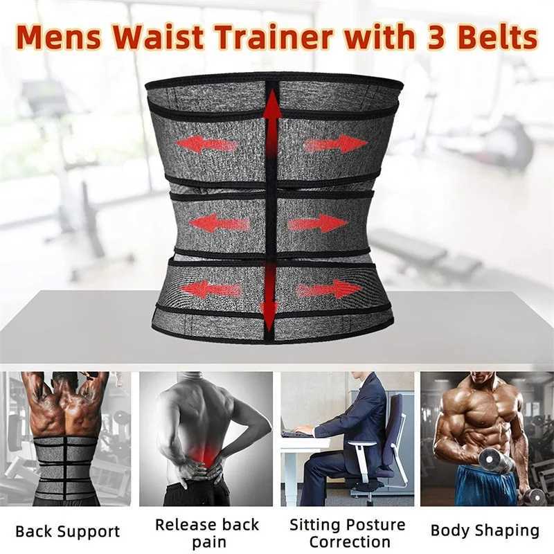 Chest Abdominal Binder Men Waist Trainer Corset Slimming Sauna Belt Flat Belly Fat Burner Sweat Suit Reductive Girdle Shaper W250616