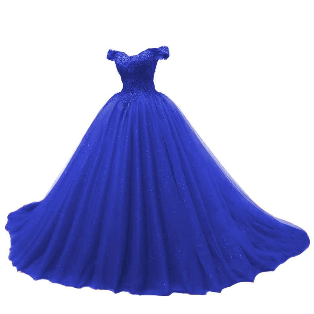 Ball Gown Quinceanera Dresses Off the Shoulder Appliques Lace-up Sweetheart Tulle Plus Size Sweet 15 16 Princess Birthday Party Gowns Vestidos De 15 A