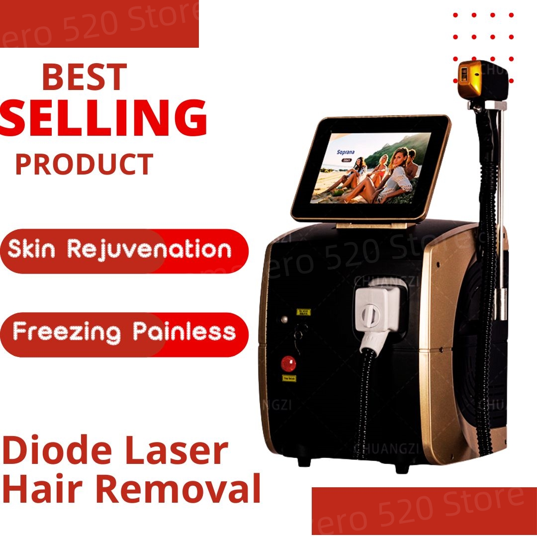 The Latest 808 Diode Hair Remover High Power Professional Three-Wavelength 755nm 808nm 1064nm Painless Hair Removal Efficient
