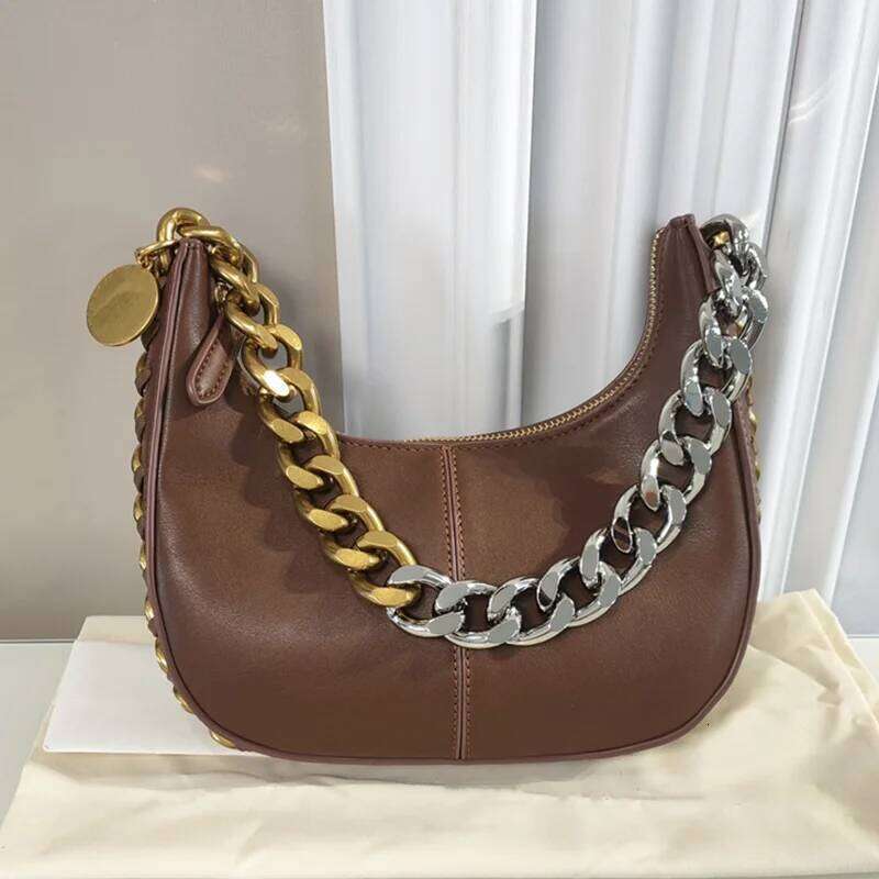 2025 New Moon Fashion Single Shoulder Handbag Personalized Women Zipper Opening Large Chain Crossbody Bag Wallet