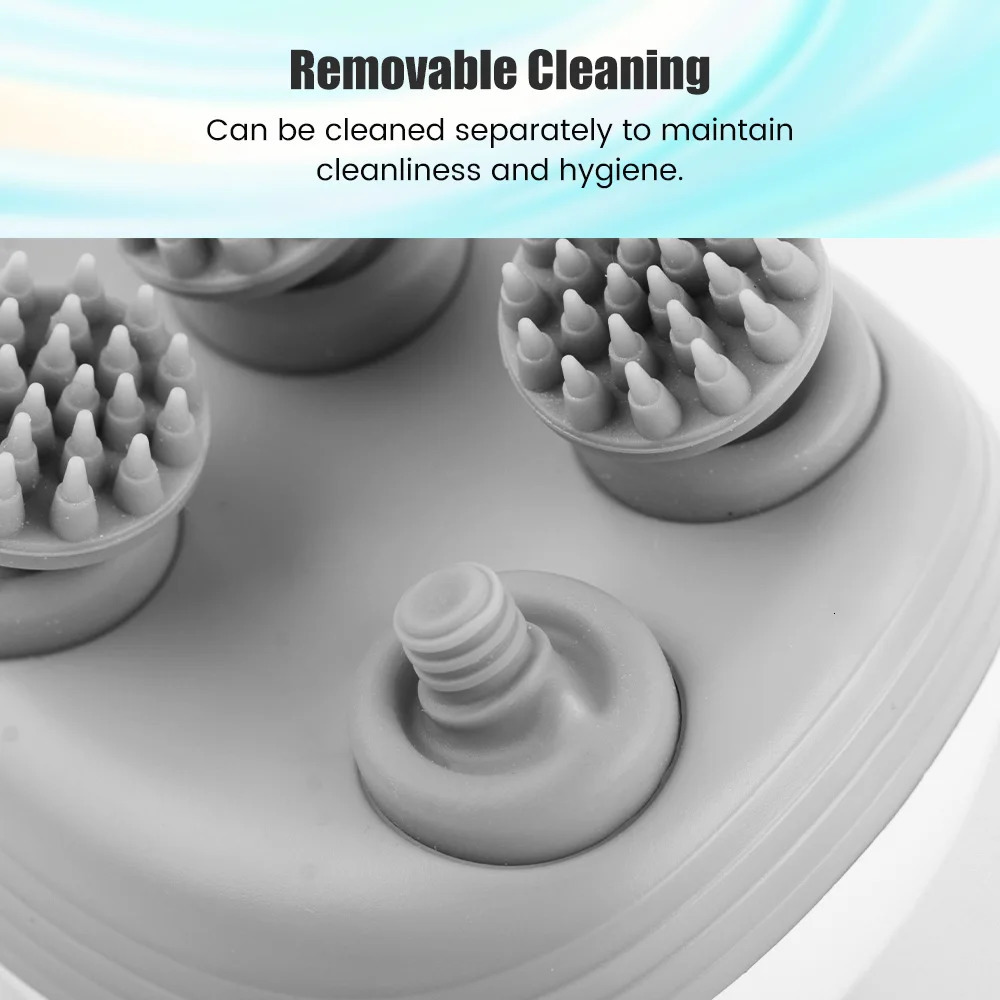 Electric Head Scalp Massager with 4 Kneading Massage Heads Body Deep Tissue for Hair Growth Relaxtion and Cat Pet Claw 250605