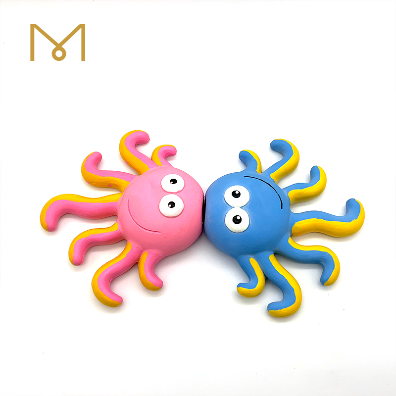 Latex Rubber Squeaky Dog Toy Jellyfish Shaped Chewy Natural Dental Non Toxic Chewing Dog Toys 2pcs/Pack