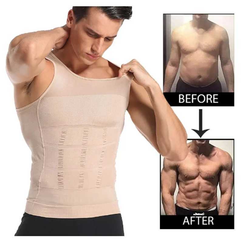 Mens Slimming Body Shaper Vest Shirt Abs Abdomen Slim Gym Workout Tummy Control Compression Tank Top Sleeveless Shapewear W250616