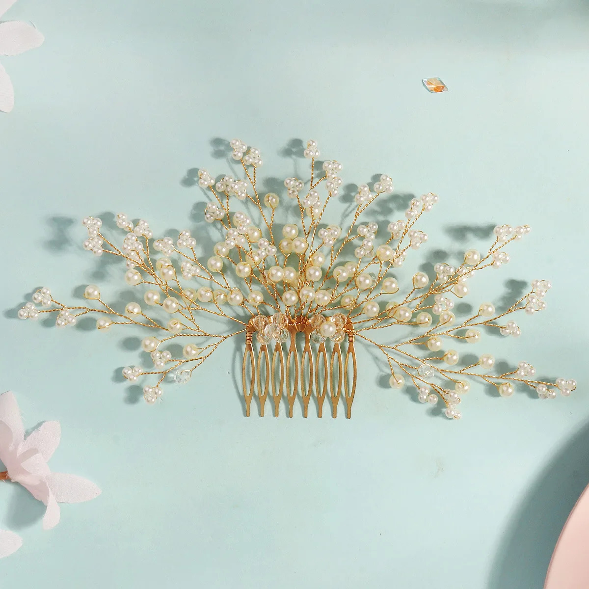 Korean Fashion Pearl Hair Combs Handmade Hairpins and Clips for Women Girls Bride Wedding Hair Styling Jewelry Accessories 250610