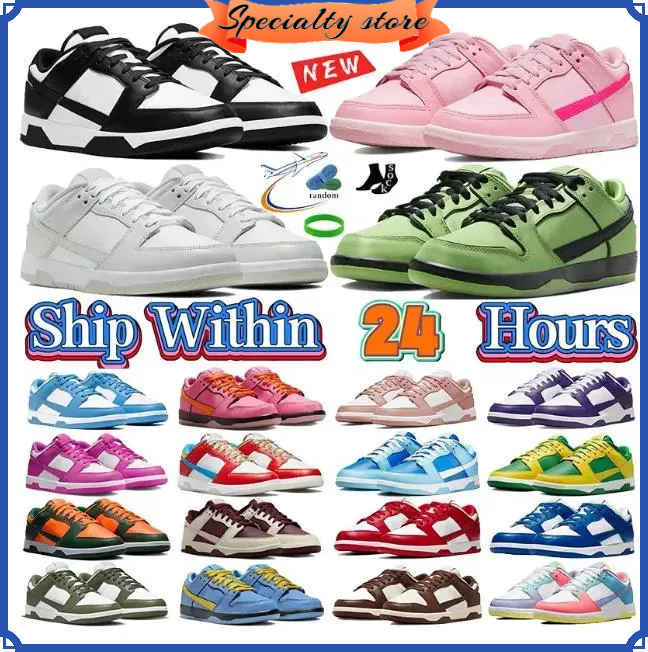 Niikee Shoes Men Women Running Shoes sneakers White Black Panda lows skateboard shoe Designer Casual shoes for Men Designer Mens Trainers whit box size 35-45