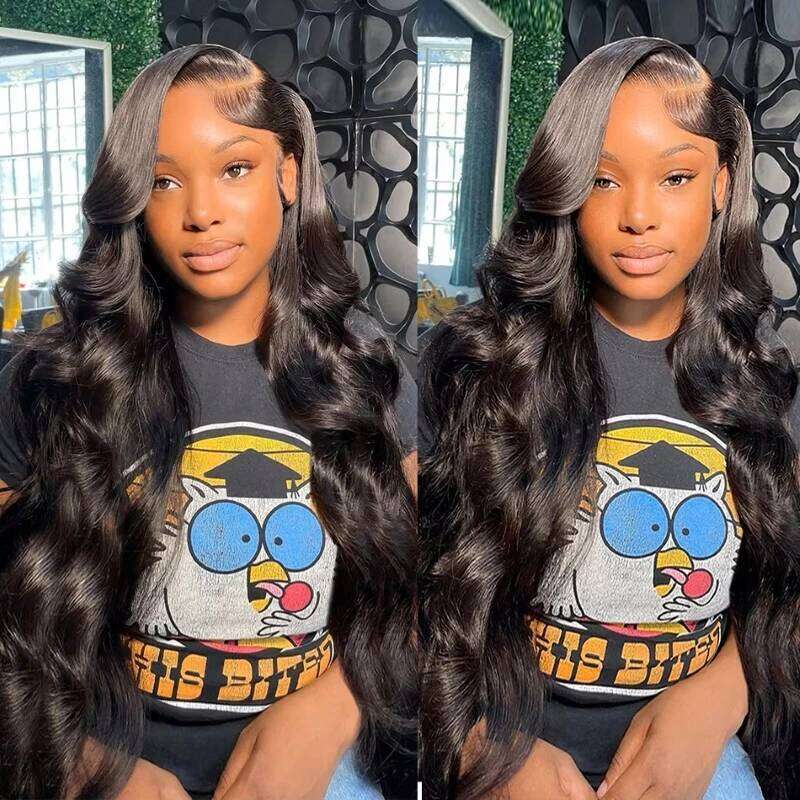 200 Density 30 40 Inch Body Wave 13x4 HD Transparent Front 100% Human Hair 13x6 Lace Frontal Wigs For Black Women