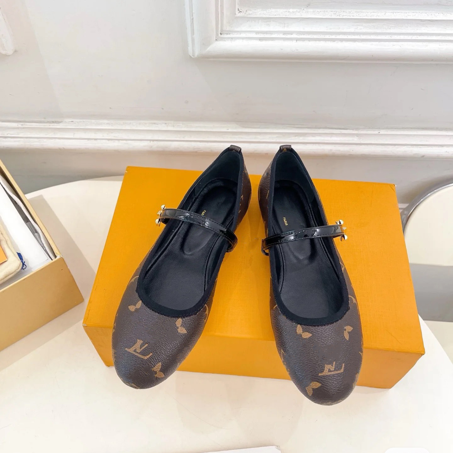 Paris designer Ballet Flats Shoes Women brands Quilted Genuine Leather Slip on Ballerina Round Toe Ladies Dress Shoes De Mujer