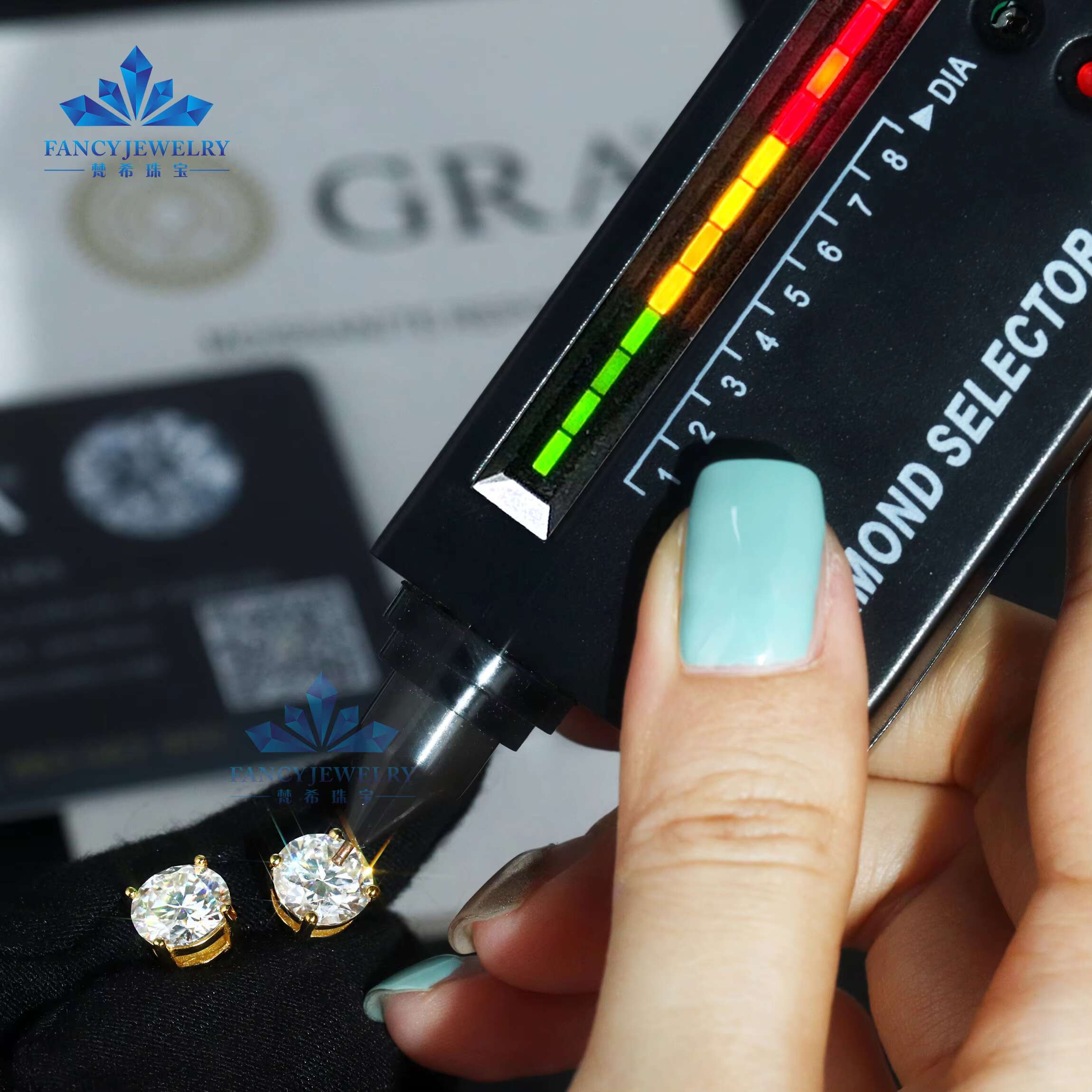 Wholesale VVS Moissanite Earring 0.5ct 1ct 2ct White Diamond 925 Sterling Silver Moissanite Stud Hip Hop Solitaire Earrings