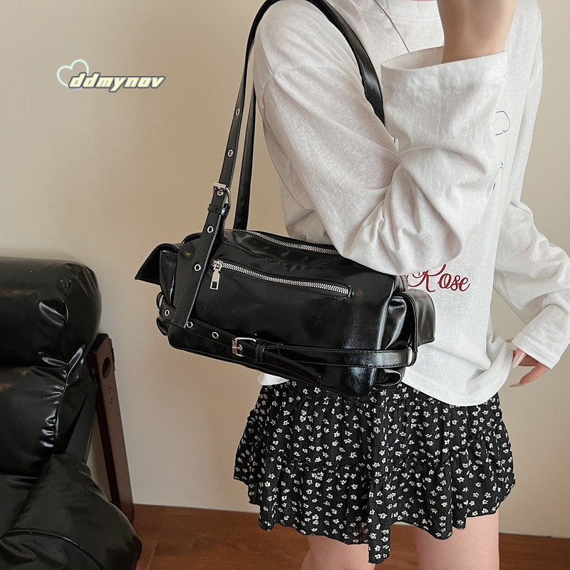 Korean Niche Motorcycle Style Underarm Bag for Women 2025 Summer Casual Versatile Large Capacity Commuter Shoulder Handbag ddmynov ddmynov