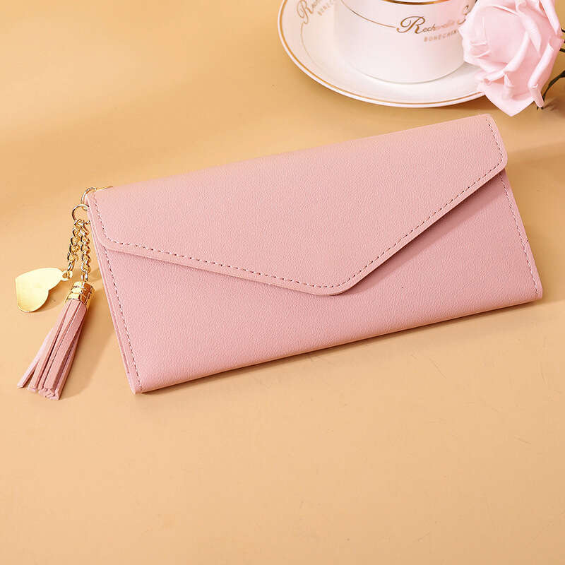 New Women's Long Fashion Tassel Slim Wallet Clutch Multi-Card Slot Card Holder
