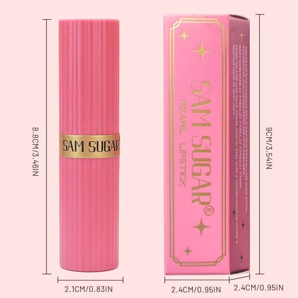 6 Colors Diamond Pearlescent Glitter Shiny Metallic Lipstick Tint Long Lasting Lip Senior Valentine's Day Gift happy