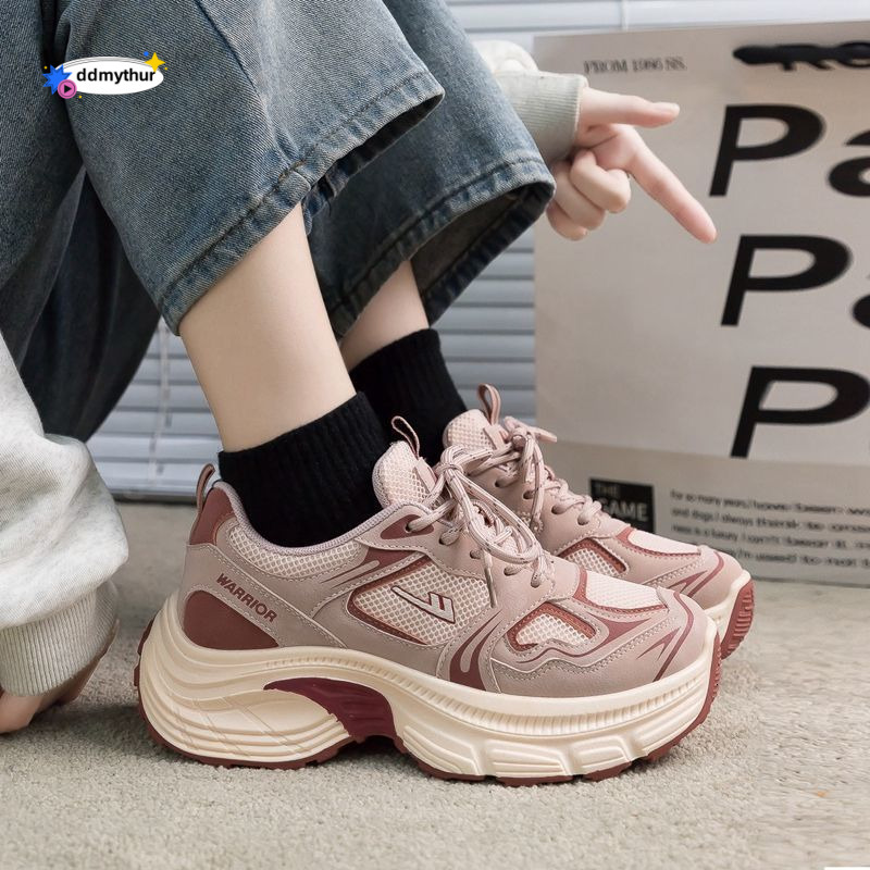 Warrior Thick-Soled Dad for Women 2025 Summer New High-Value Versatile Mesh Breathable Ins Height-Increasing Casual Shoes ddmythur