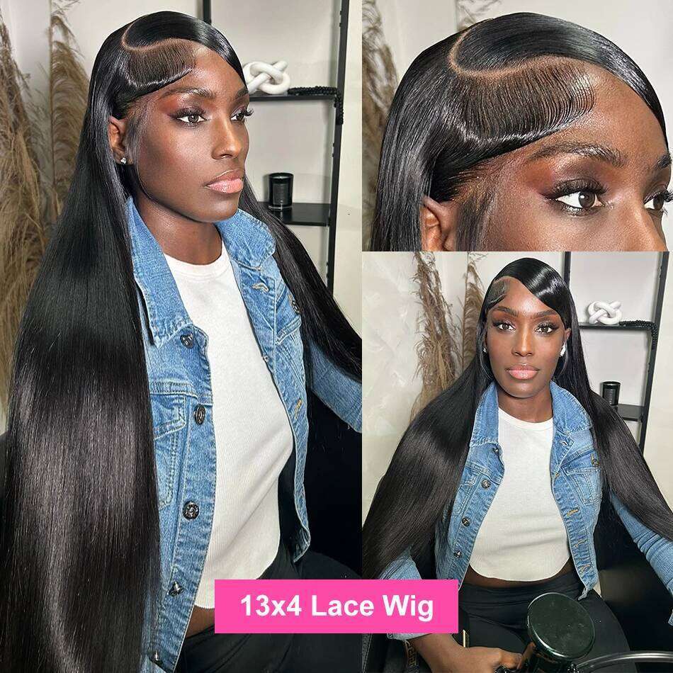 30 40 42 Inch Front Wigs Human Hair Bone 5x5 Closure Brazilian Straight Hd Lace Frontal Wig 13x6 13x4