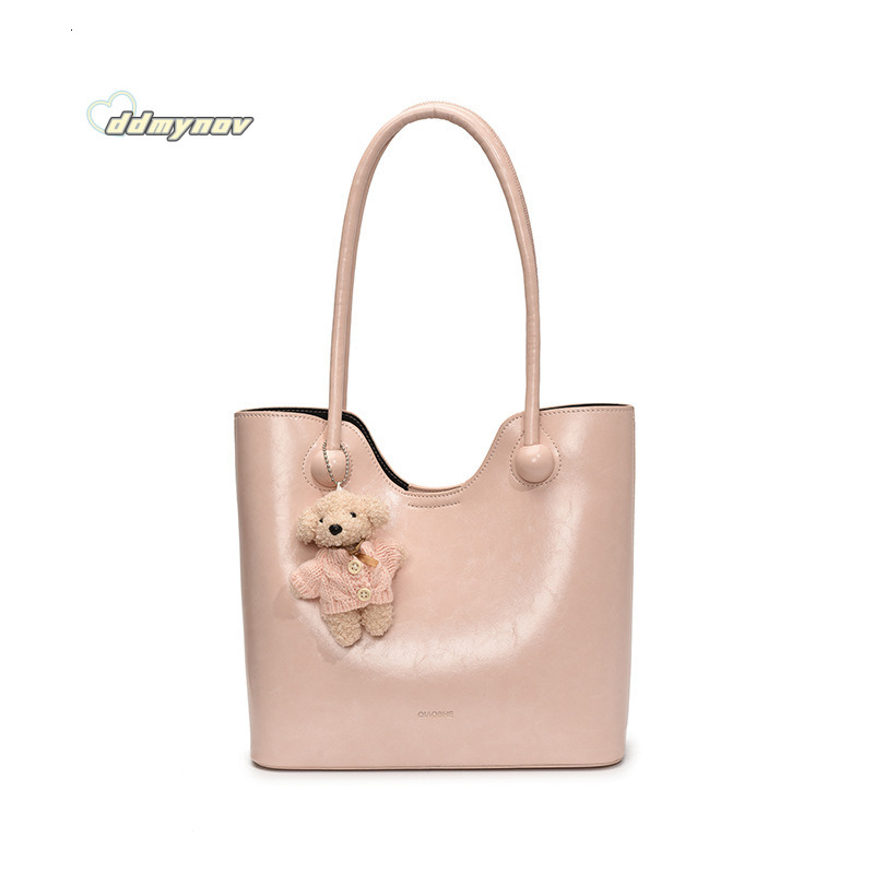 2025 Spring Summer New Fashionable Girls' Handbag Stylish Simple Solid Color Shoulder Women's Large Capacity Tote Bag ddmynov