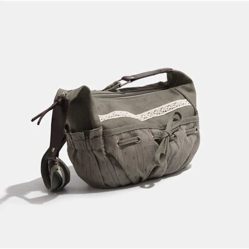 2025 New Designer Women Casual Shoulder Bag Y2K Aesthetic Streetwear Drawstring Handbag Vinage Crossbody Bag Denim BagXJ2520616