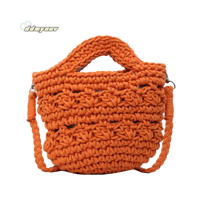 2025 New Large Capacity Women's Artistic Handwoven Hollow Bucket Beach Simple Crossbody Bag ddmynov