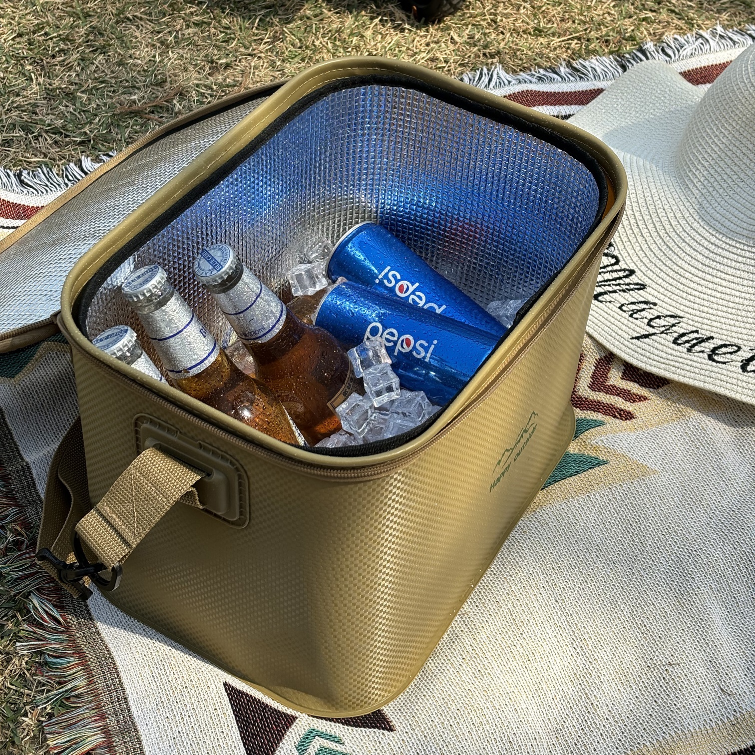 18-20L Camping Cooler Box, Eco-Friendly Insulated Food Storage Bag, Collapsible Cooler Odor, Office Cooler Bag, For Family Outing Road Trip Travel (Ur