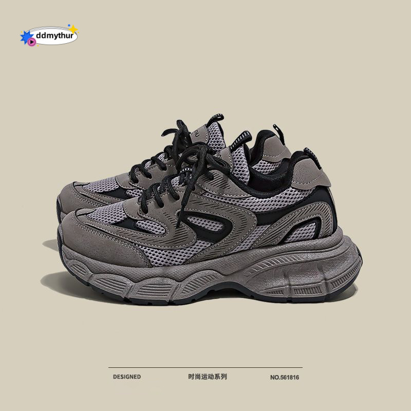 Purple Dad Sneakers for Women 2025 Spring and Autumn Student Versatile Casual Sports Thick Sole Women's Shoes ddmythur
