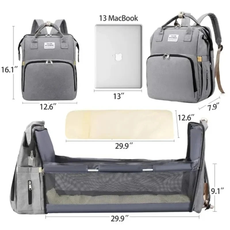 Mommy Bag Outdoor Bottle Diaper Bag Multi-functional Extended Bag Baby Seat Sleep Feeding Bag Large Capacity Backpack 250614